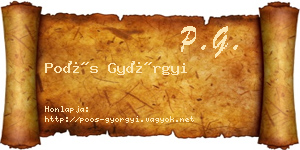 Poós Györgyi névjegykártya